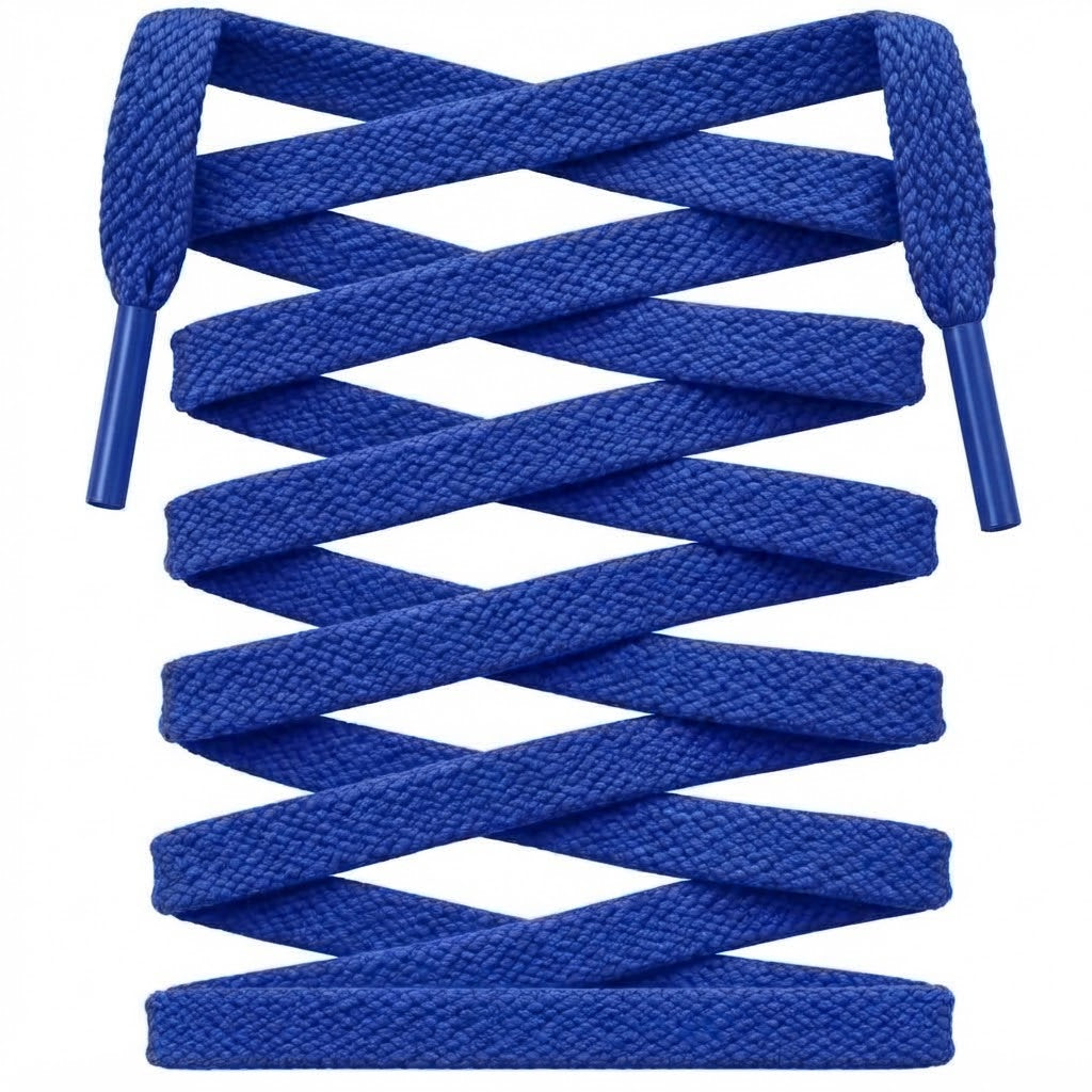 Blue Premium Flat Shoelaces