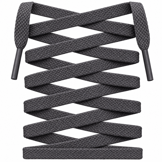 Dark Grey Premium Flat Shoelaces
