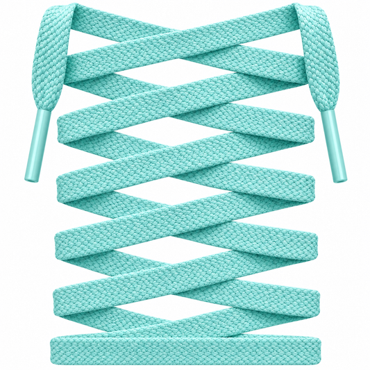 Mint Blue Premium Flat Shoelaces