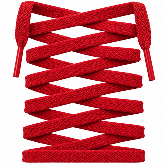 Red Premium Flat Shoelaces