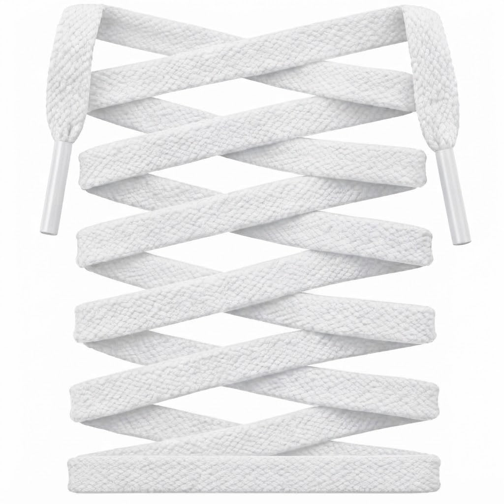 White Premium Flat Shoelaces